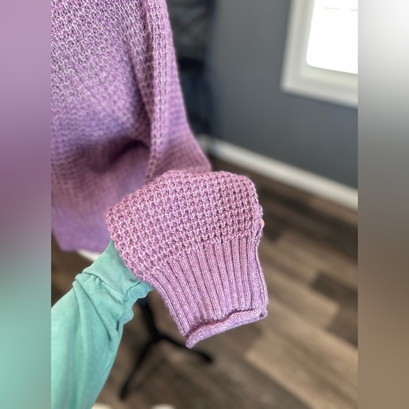 American Eagle Soft Sweater Purple Size XS NWT Cozy Chunky Knit AE Turtleneck - Picture 4 of 6